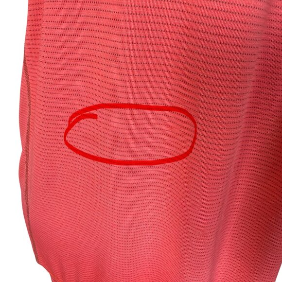 Lululemon coral orange blue no limits tank top with built in striped bra - Picture 10 of 10